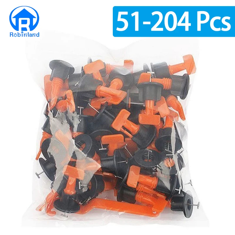 Ceramic Tile Floor - 51-204 Stück Bodenfliesen-Nivelliersystem-Clips, Abstandshalter, Porzellan-Keramik-Nivellierer-Set für