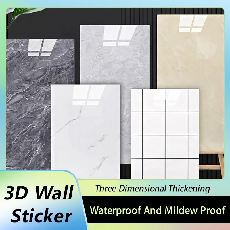 Pvc Panel Background - 30cm*60cm Imitierte Marmorfliesen Wandaufkleber Wohnzimmer TV-Hintergrund
