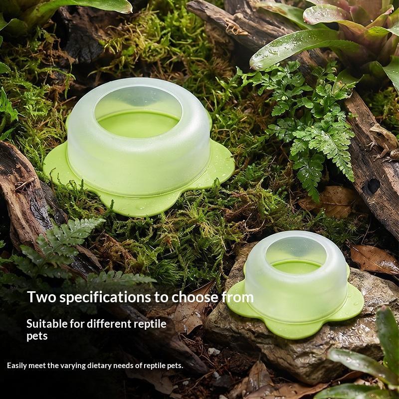 Water Dish Reptile - 1 Stück ABS Reptilien-Futterschale mit Anti-Ausbruch-Design,